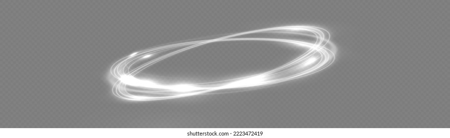 White glowing shiny lines effect vector background. Luminous white lines of speed. Light glowing effect. Light trail wave, fire path trace line and incandescence curve twirl.