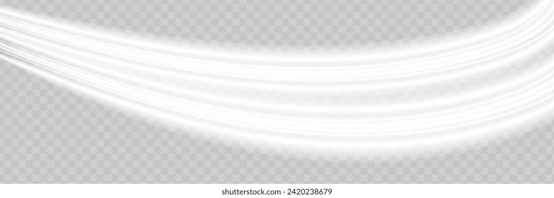 White glowing shiny lines effect vector background. Light glowing effect. Luminous white lines of speed. Light trail wave, fire path trace line and incandescence curve twirl