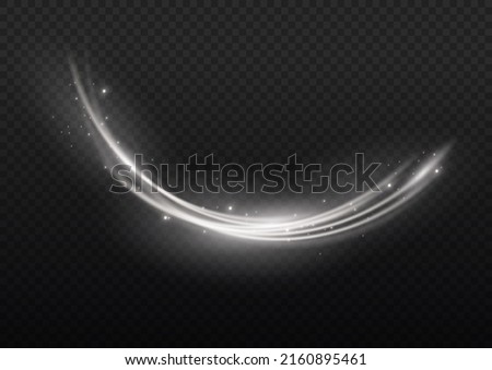 White glowing shiny lines effect vector background. Luminous yellow lines of speed. Light glowing effect. Abstract motion lines. Light trail wave, fire path trace line, car lights, optic fiber and inc