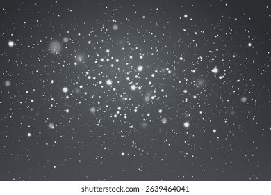 White glowing sparks and dust lights. Vector illustration