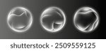 White glowing spheres with soft gradients. Abstract smooth, flowing forms with luminescent edges. Vector illustration.
