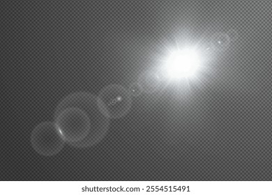 White glowing sun glare effect background