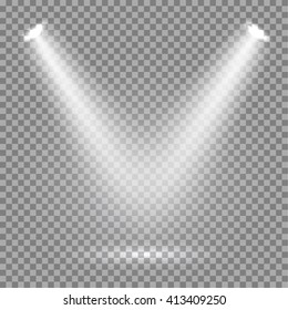 White glowing transparent sunlight background vector illustration.  Bright lighting effect sunlight. Realistic bright star with ray sparkles.
