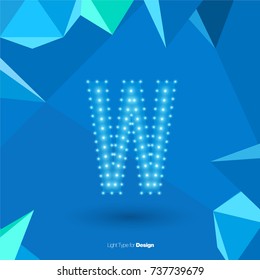 White Glowing Vector Font on Blue Background