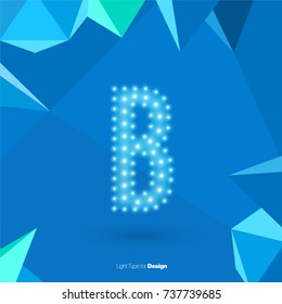 White Glowing Vector Font on Blue Background