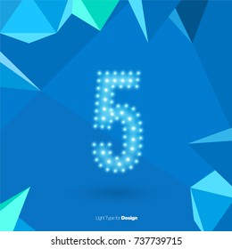 White Glowing Vector Font on Blue Background
