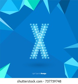 White Glowing Vector Font on Blue Background