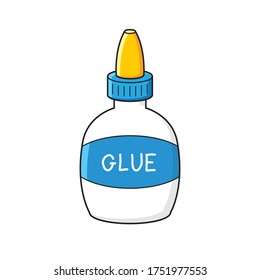 White glue bottle tube.  isolated cartoon icon vector