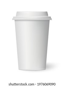white to go coffee cup on white background. vector illustration