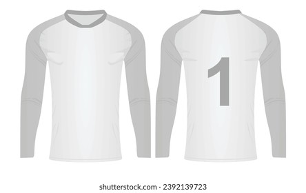 White goalkeeper shirt. vector illustration