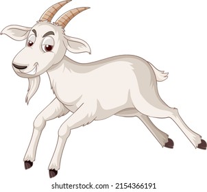 A white goat cartoon character illustration