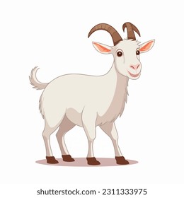 A white goat cartoon character illustration