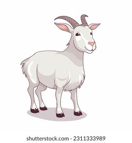 A white goat cartoon character illustration