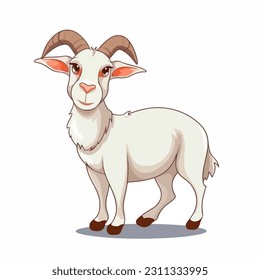 A white goat cartoon character illustration