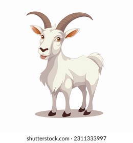 A white goat cartoon character illustration