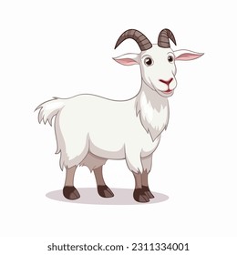 A white goat cartoon character illustration