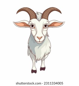 A white goat cartoon character illustration