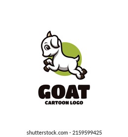 Creative Cartoon Cute Mascot Logo von White Goat