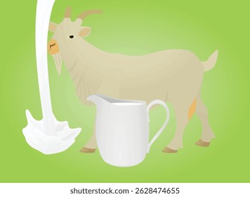 White goat isolated. vector illustration
