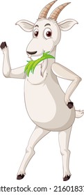 White goat standing on two legs illustration