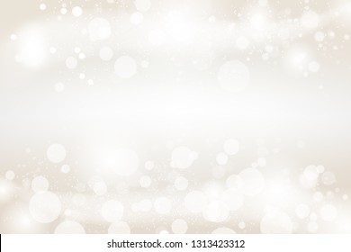 White and gold abstract Bokeh background, celebration seasonal holiday vector illustration