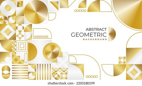 White and Gold Abstract Geometric Background