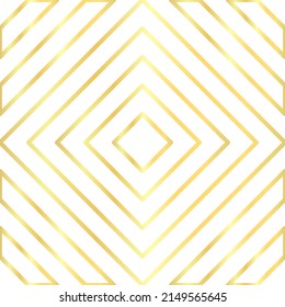 Fondo cuadrado de diagonal geométrica abstracta blanco y dorado. Ilustración vectorial.