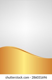 white and gold background divided into two