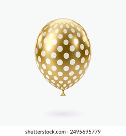 Weißgoldballon. Luxuriöse realistische Ballons. 3D glänzend gepunktetes Muster. Weihnachtsfeier, schwarzer Freitag, Geburtstag und Jubiläumsdekoration. Design-Element für Feierlichkeiten. Vektorgrafik, EPS 10.