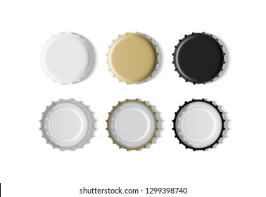 white, gold and black bottle cap  mock up vector