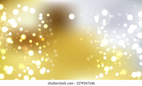 White and Gold Blurred Bokeh Background