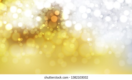 White and Gold Blurry Lights Background