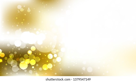 White and Gold Bokeh Lights Background