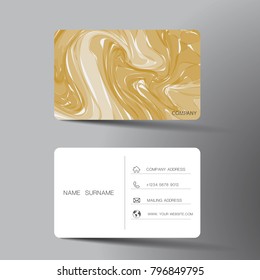 White and gold business card template design. With inspiration from the abstract. Contact for company. Two sided on the gray background. Vector illustration. 
