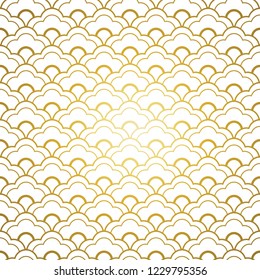 White gold Chinese seamless pattern with gradient design
