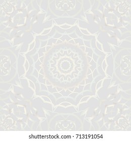 white gold color seamless background with floral design. vector illustration.