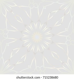 white gold color seamless background with floral design. vector illustration.