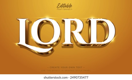 White and gold editable text effect. Luxury mockup text effect