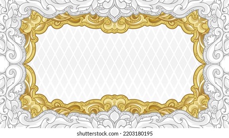 White and Gold Flat Hand Drawn Ornaments Background