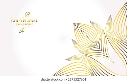 white gold floral background with floral and leaf ornament design