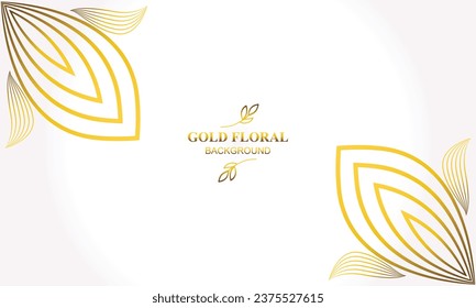 white gold floral background with floral and leaf ornament design