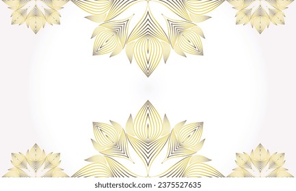 white gold floral background with floral and leaf ornament design