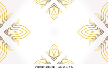 white gold floral background with floral and leaf ornament design