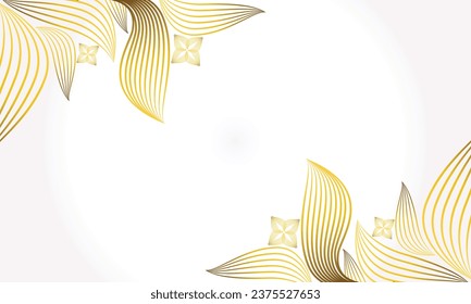 white gold floral background with floral and leaf ornament design