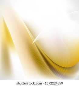 White and Gold Flow Curves Background Vector Image