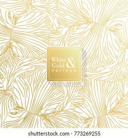 White and Gold Flower Background