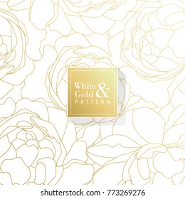 White and Gold Flower Background