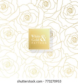 White And Gold Flower Background