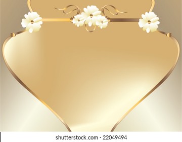 White gold flower curve design - vector (part of set - available in portfolio)