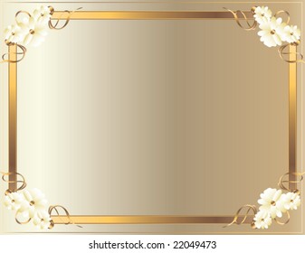 White Gold flower frame - vector (part of set - available in portfolio)